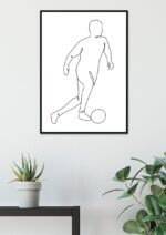 Poster Fotbollsspelare Lineart 3