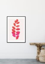 - Kubistika PosterLeaf print pink 2