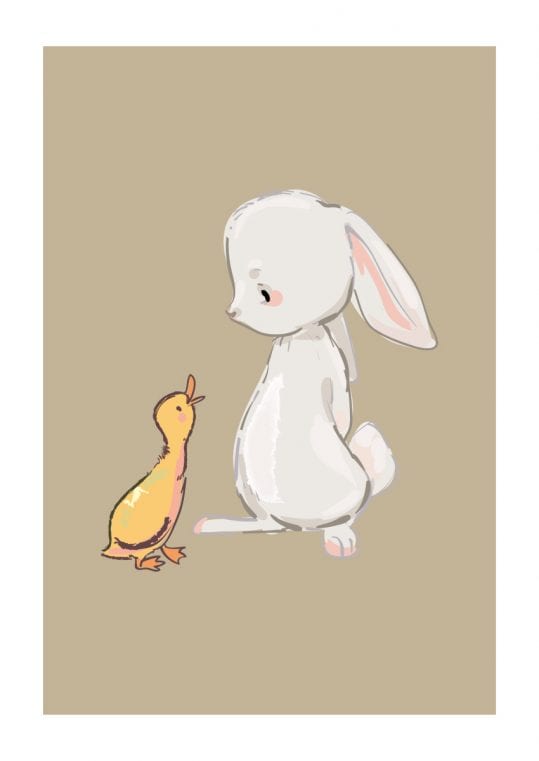Poster Kyckling och kanin vänskap 1