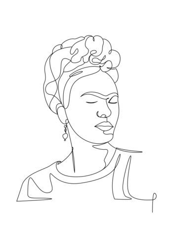 Poster Frida Kahlo Lineart 2 1