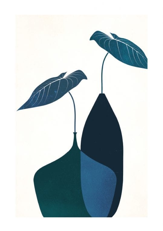 - Kubistika PosterScandinavian Bouquet Blue 1