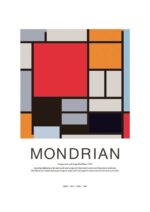 Poster Mondrian Composition Large Red 1