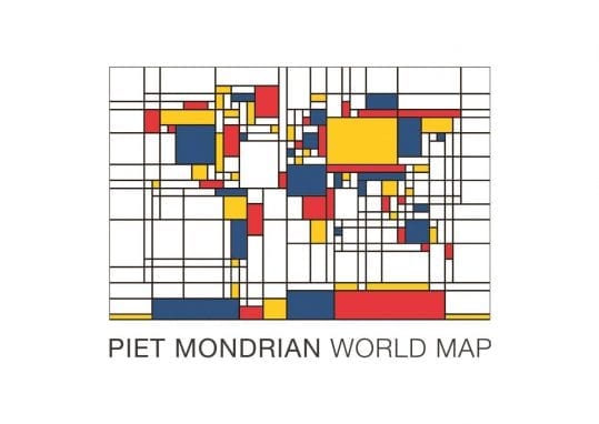 Poster Mondrian World Map 1