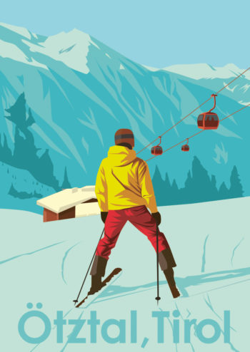 Poster Ötztal Sölden Ski Vintage 1