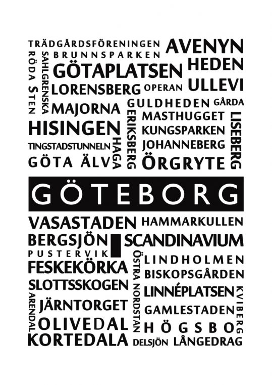 Poster Göteborg Ordtavla 1