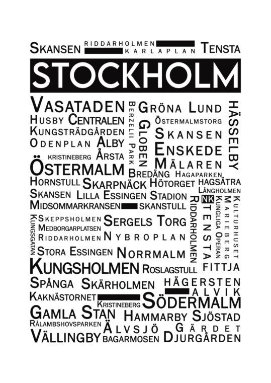Poster Stockholm Ordtavla 1
