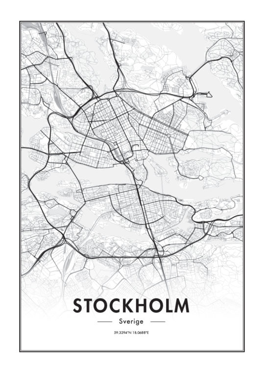 Poster Stockholmskarta 1