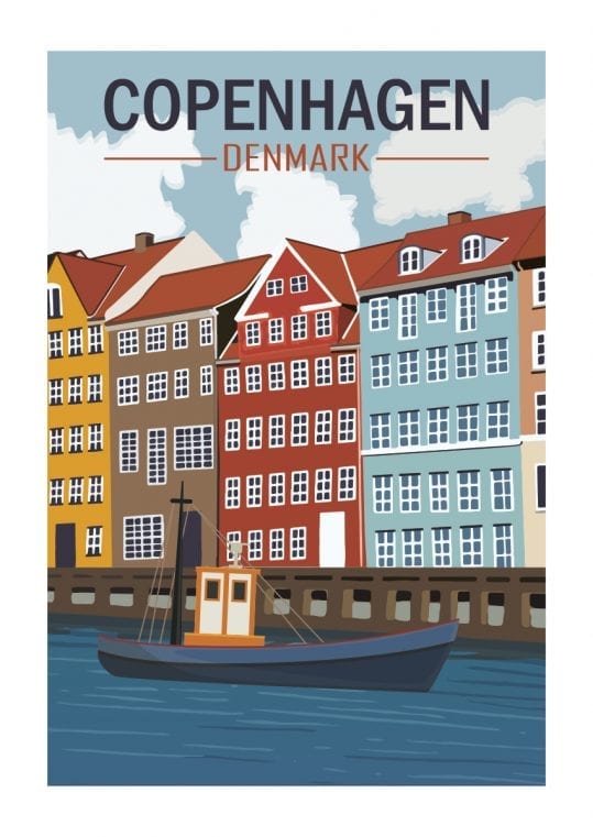 Poster Köpenhamn Vintage Retro 1