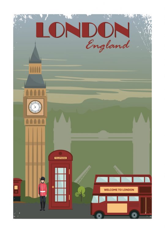 Poster London Vintage Retro 1