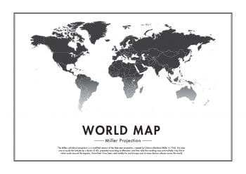 Poster Världskarta Miller 1
