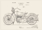 Poster Harley Davidsson Motorcykel patent 1