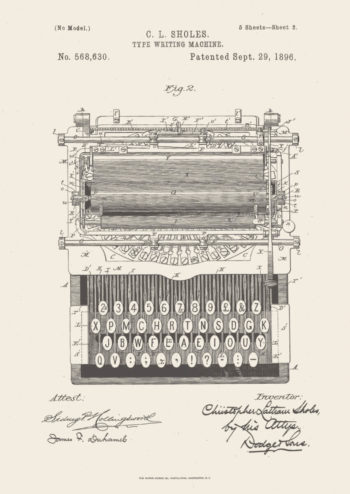 Poster Skrivmaskin patent 1