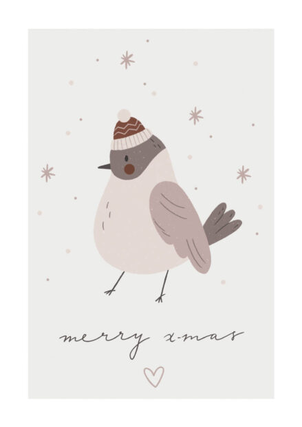Poster Merry X-mas Bird 1