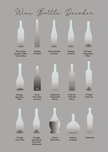 Poster Vinflaskor - typer efter smak och region 1