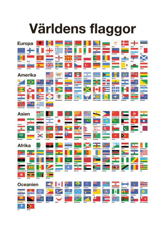 Poster Världens alla flaggor 1