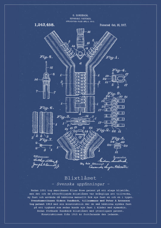 Poster Blixtlåset patent 1