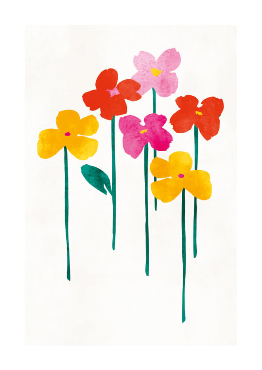 - Kubistika PosterHappy Flowers 1