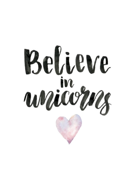 Poster Believe in unicorns 1