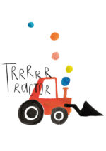 Poster Traktor röd 1