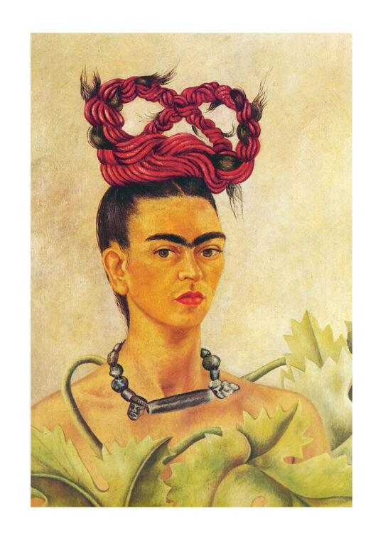 Poster Frida Kahlo självporträtt med fläta 1