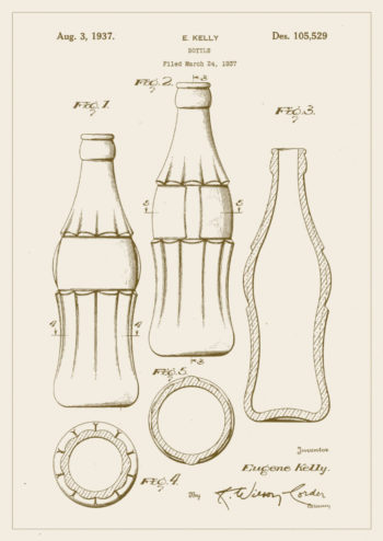 Poster Coca Cola-flaska patent 1