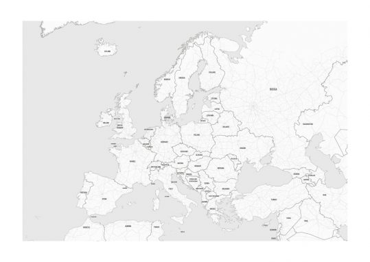 Poster Europakarta - länder markerade 1