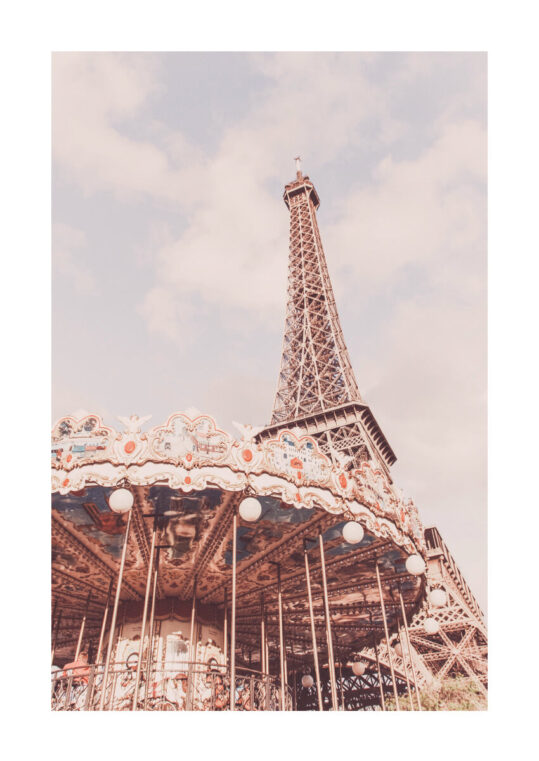 Poster Eiffeltornet med karusell 1