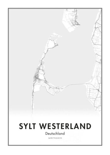 Poster Sylt Westerland Karte 1