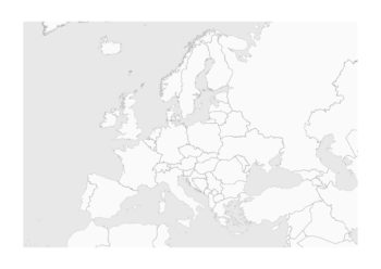Poster Europakarta - bara gränser 1