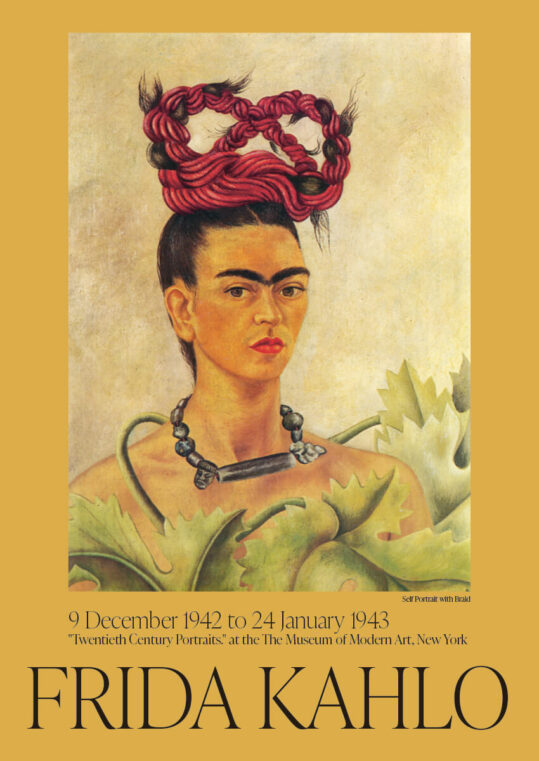 Poster Frida Kahlo självporträtt med fläta Poster 1