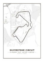 Poster Silverstone Circuit white 1