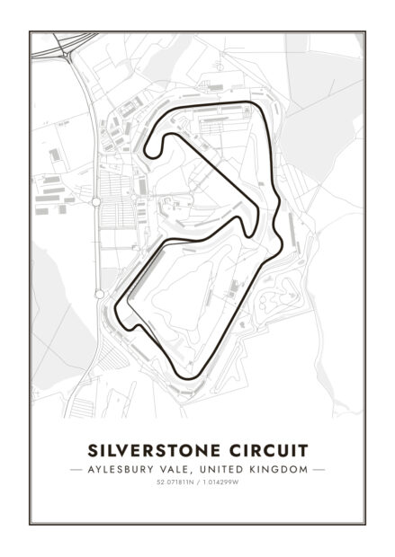 Poster Silverstone Circuit white 1