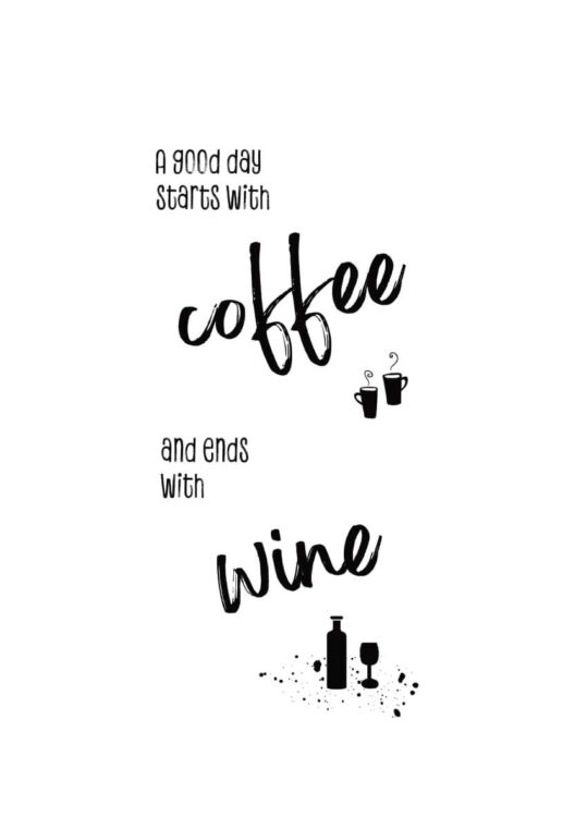 - Melanie Viola PosterA good day starts with coffee and ends with wine 1