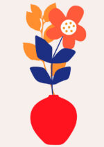 - Kubistika PosterOrange Flower 1