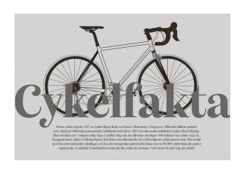 Poster Cykel med cykelfakta - ljusgrå 1