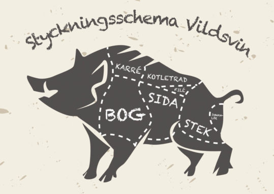 Poster Vildsvin Styckningsschema svenska 1