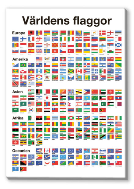 Canvas Världens alla flaggor 1