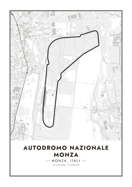 Poster Autodromo Nazionale Monza Formula 1 F1 White 1